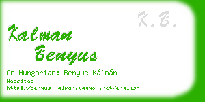 kalman benyus business card